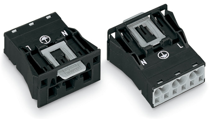 Wago 770-713 Snap In Connector 3-Pole 4mm² Black - 770-713 [2 Pieces]