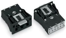 Wago 770-713 Snap In Connector 3-Pole 4mm² Black - 770-713 [2 Pieces]