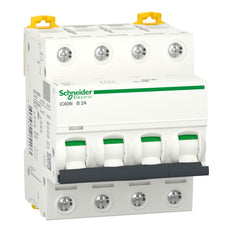 Schneider Electric Acti9 iC60N 4P B2A Circuit Breaker - A9F73402