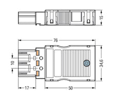 Wago 770-113 3-Pole Male Connector With Strain Relief - 770-113 [2 Pieces]