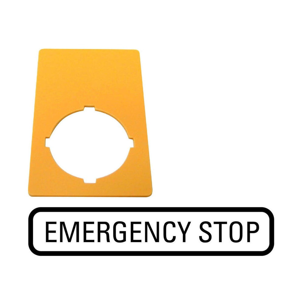 Eaton Emergency Stop Label 50x33mm Yellow - 216472 [2 Pieces]
