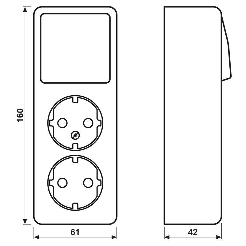 Jung AP600 Dual Socket Switch Combination White - 626A
