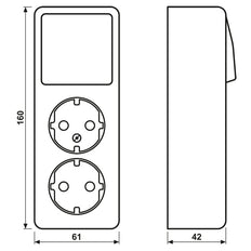 Jung AP600 Dual Socket Switch Combination White - 626A