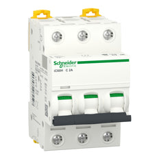 Schneider Electric IC60H 3P C2A Circuit Breaker - A9F84302