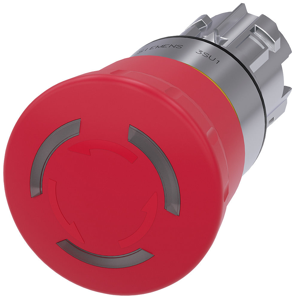 Siemens Illuminated Emergency Stop Button 40mm Metal - 3SU10511HB200AA0