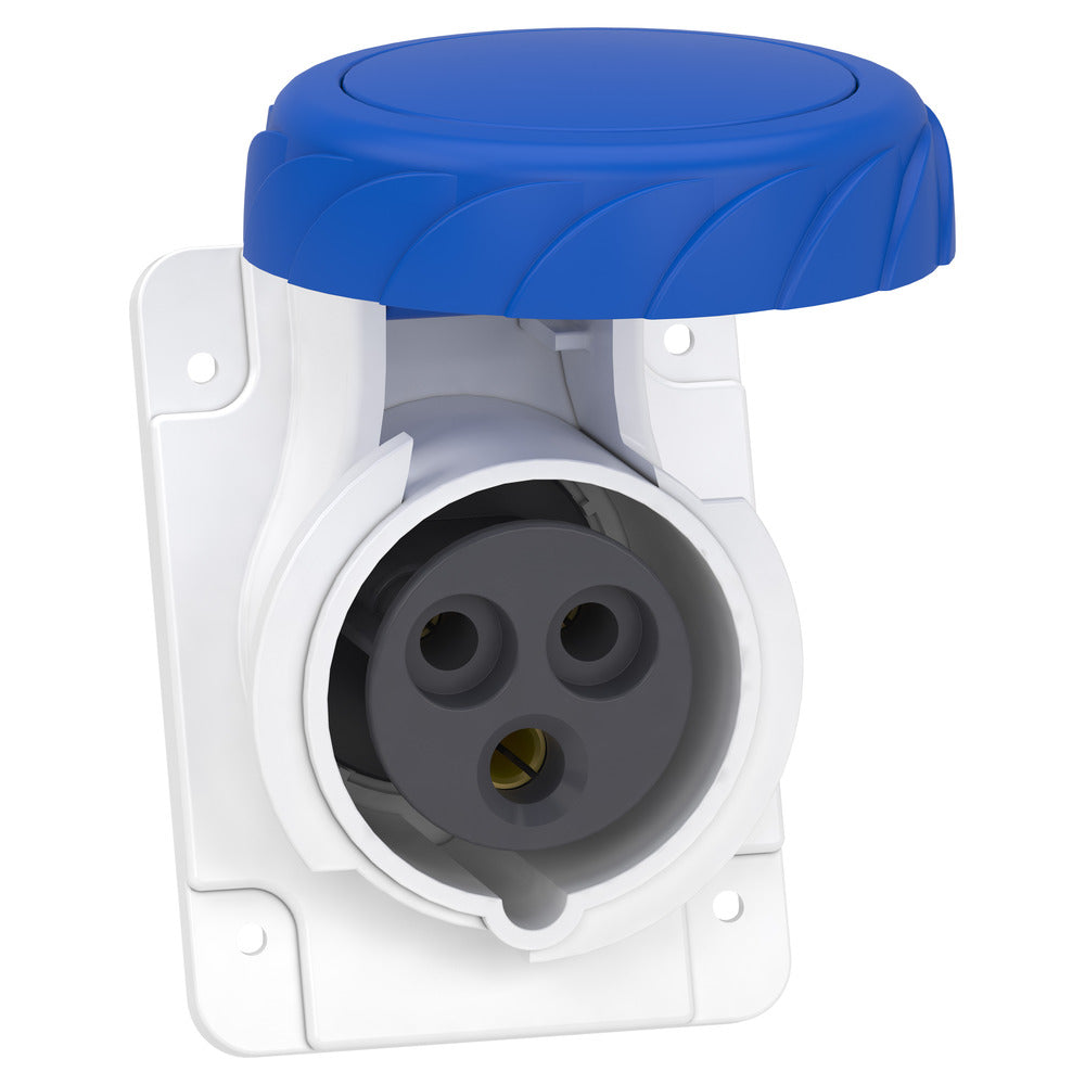 Schneider Electric PratiKa IP67 16A Angled Panel Socket - PKF16F723