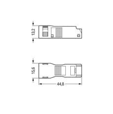 WAGO 2 Pole Strain Relief Housing With Lock Clip Black - 890-502 [5 Pieces]