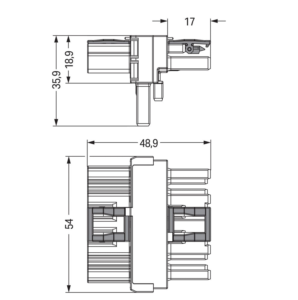 5-Pole T-Distribution Connector Blue - 770-617