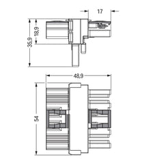 5-Pole T-Distribution Connector Blue - 770-617
