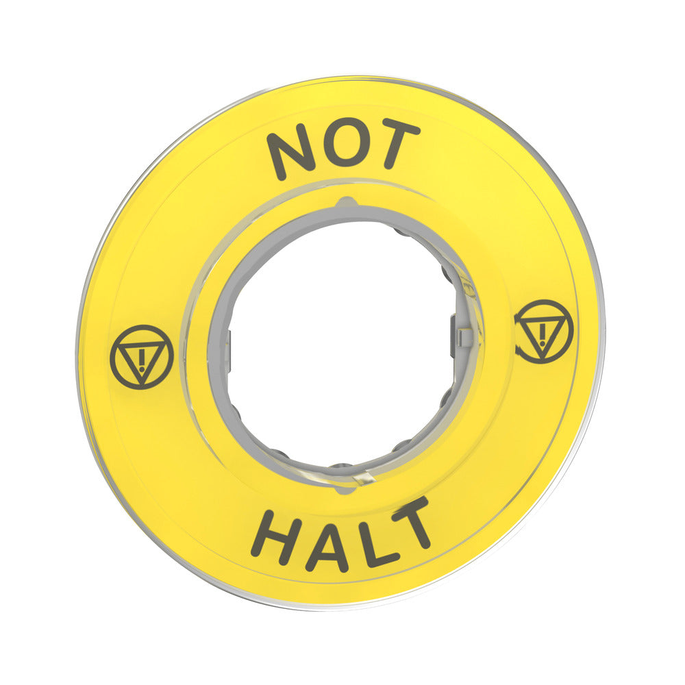 Emergency Stop Legend Plate 60mm Yellow NOT HALT - ZBY9220 [2 Pieces]
