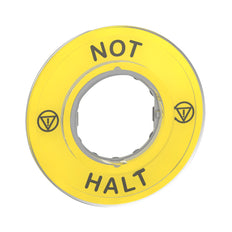 Emergency Stop Legend Plate 60mm Yellow NOT HALT - ZBY9220 [2 Pieces]