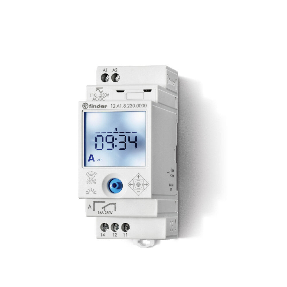 Finder Astronomical Time Switch 16A 230V Digital NFC - 12.A1.8.230.0000