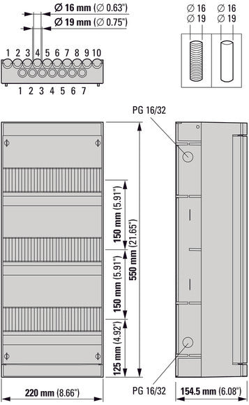 Eaton Medusa Flex 3Phase 10Group Distribution Board - 2098031