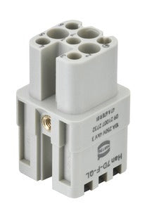 Han Quick Lock Female Insert 7 Contact 10A Silver Plated - 09210072732