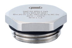 Metric Ex Brass Blind Plug M63x1.5 Nickel Plated - 1197630050