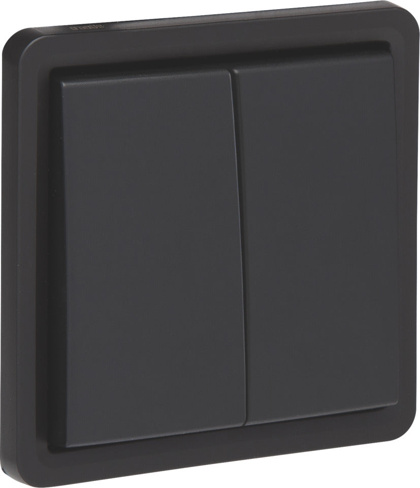 Niko Hydro IP55 Double Two Way Switch 10AX Black - 761-32605