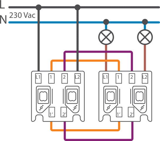 Niko Hydro IP55 Double Two Way Switch Black - 761-32600