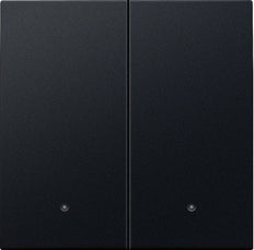 Niko Double Electronic Switch Finishing Set With Lens Black - 161-32004