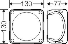 Hensel IP66 Junction Box 130x130mm With Quick Locks - DK 0600 G