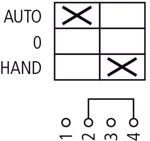 Eaton T0 Control Switch 20A Hand-0-Auto - 026991