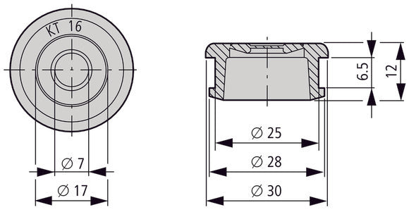 Eaton PG16 IP65 Cable Grommet For 7-17mm Cables - 022031 [100 Pieces]