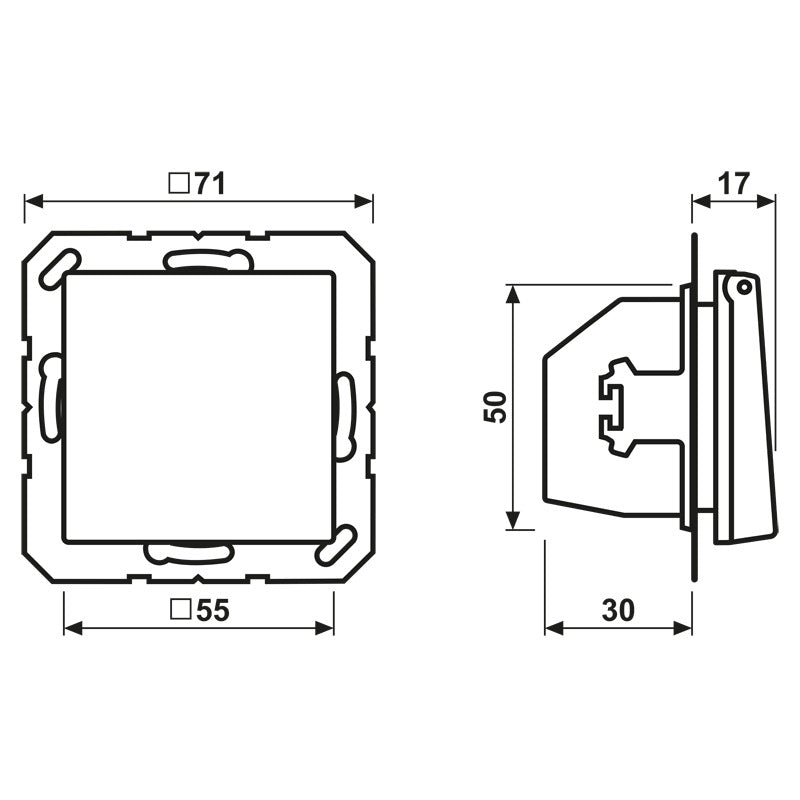 Jung A500 IP44 Schuko Socket With Hinged Cover - A1520NBFKLCH