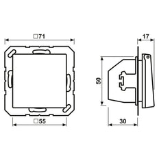 Jung A500 Wall Socket With Protection Cover IP44 16A Black - A1520NBFKIKLSWM