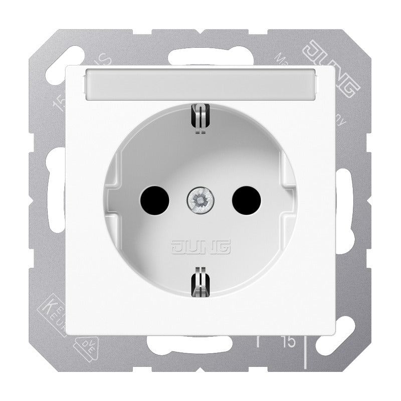 JUNG A500 Wall Socket With Text Field 16A 250V - A1520NBFNAWW