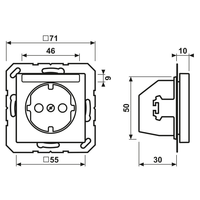 JUNG A500 Wall Socket With Text Field 16A 250V - A1520NBFNAWW