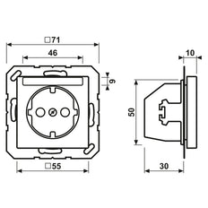 JUNG A500 Wall Socket With Text Field 16A 250V - A1520NBFNAWW