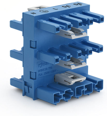 WAGO WINSTA MIDI 5-Way Distribution Connector Blue - 770-1947