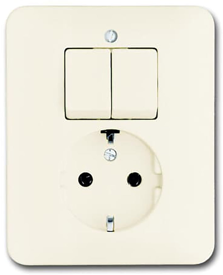 ABB Busch-Jaeger SI Combined Switch Socket Outlet Cream - 2CKA001611A0011