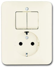 ABB Busch-Jaeger SI Combined Switch Socket Outlet Cream - 2CKA001611A0011
