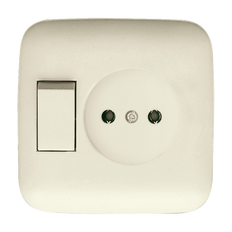 ABB Busch-Jaeger Combined Switch Socket SI Series Cream - 2CKA001611A0128