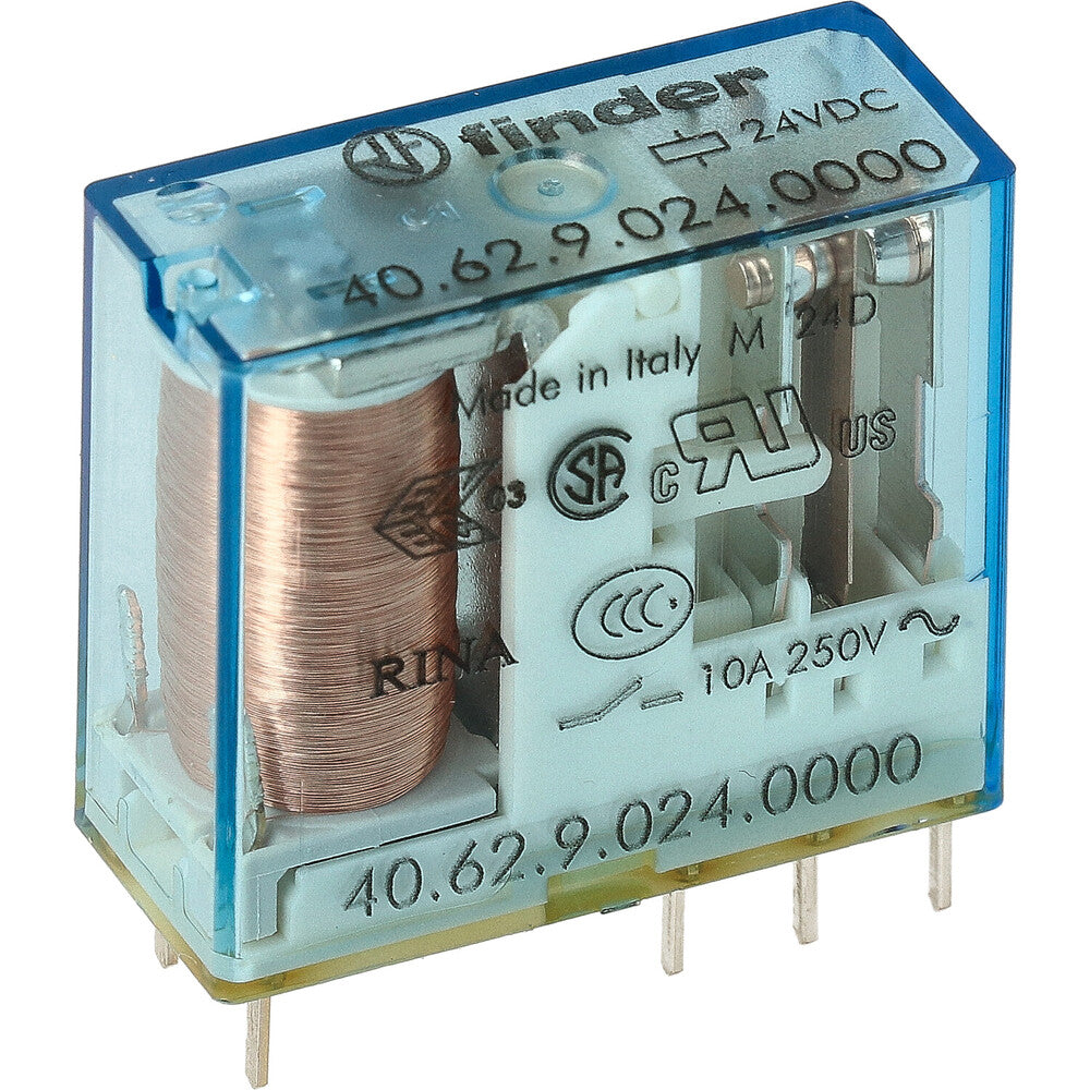 Finder PCB Relay 24VDC 10A Dual CO AgNi Contact - 40.62.9.024.0000