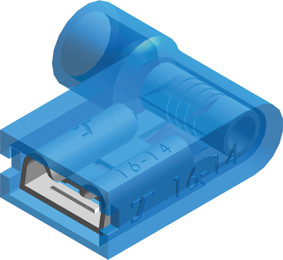 Conex Insulated Right Angle Spade Connector 1.5-2.5mm² - CE110203 [100 Pieces]