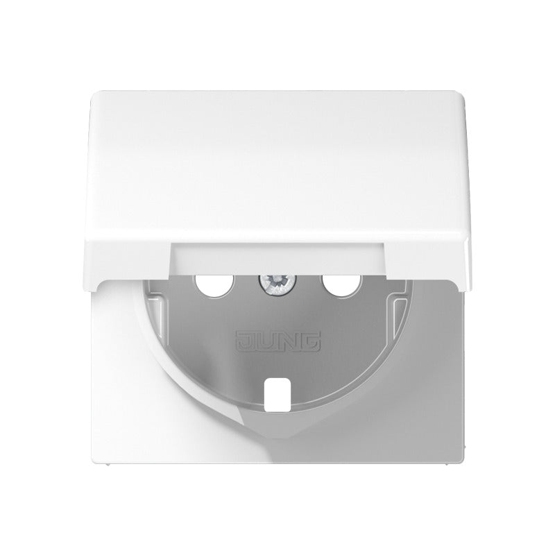 Jung AS500 White Cover Plate With Hinged Lid - AS1520KLPLWW