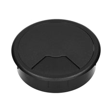 Black Plastic Desk Cable Grommet 80mm - 49.80.022 [2 Pieces]
