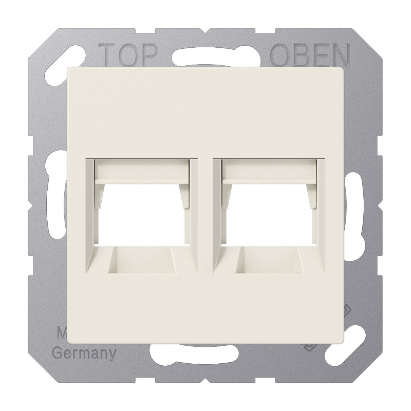 Jung AS500 Dual Modular Jack Cover Plate White - A1569-2AT