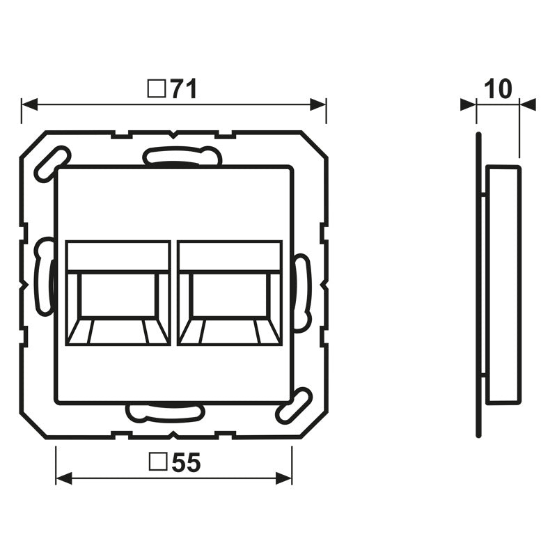 Jung AS500 Dual Modular Jack Cover Plate White - A1569-2AT