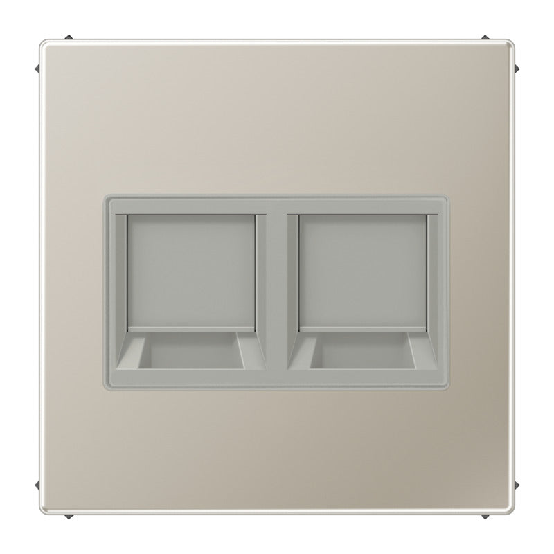 LS Series Dual Modular Jack Cover Stainless Steel - ES1969-2WE