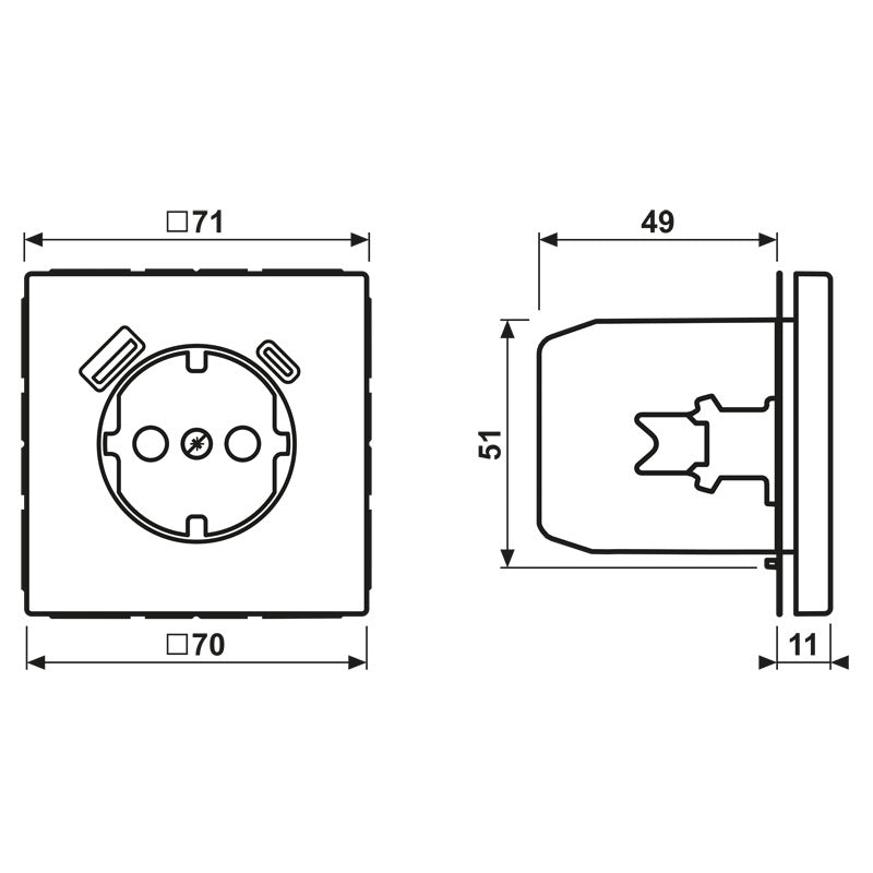 Jung Antique Brass Wall Socket With USB A And C Ports - ME1520-15CAAT