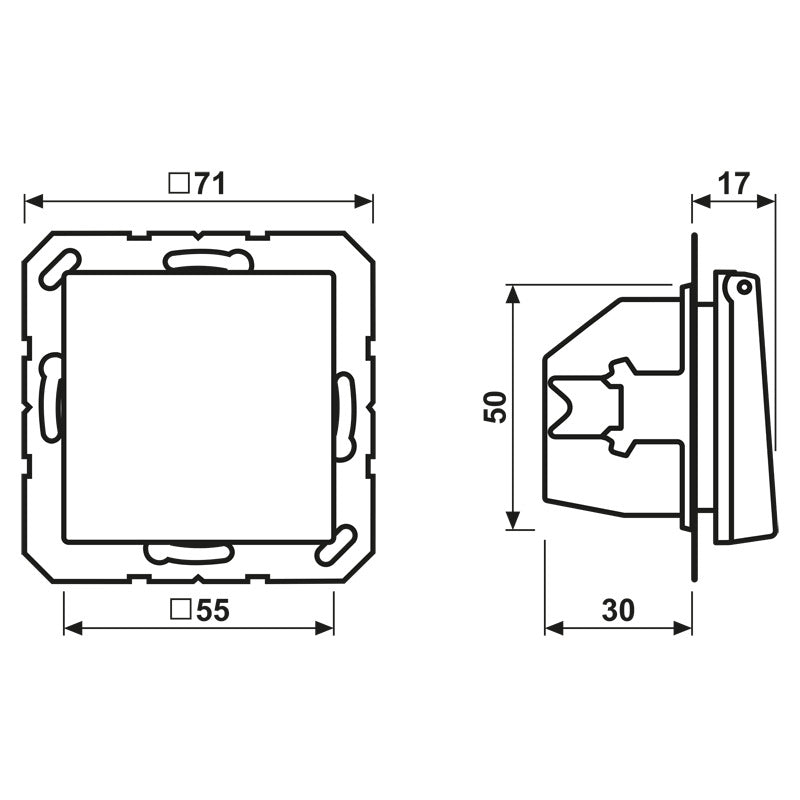 Jung A500 Wall Socket 16A 250V IP44 With Safety Cover - A1520BFKIKLSWM