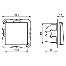 Jung A500 Wall Socket 16A 250V IP44 With Safety Cover - A1520BFKIKLSWM