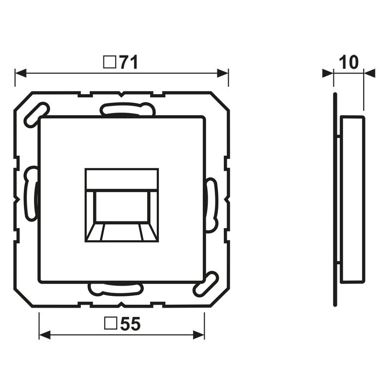 Jung A500 Modular Jack Cover Plate Anthracite - A1569-15WEANM