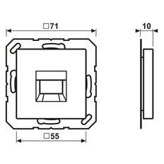 Jung A500 Modular Jack Cover Plate Anthracite - A1569-15WEANM