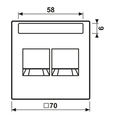 LS990 Dual Modular Jack Cover Plate Graphite Black - LS1969-2NAWESWM