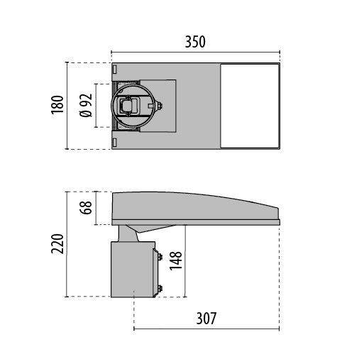 Spider Post LED Floodlight 40-60W 3000K IP66 - 3109056