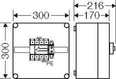 Hensel MI 7216 Load Isolator Switch Box 125A 4P IP65 - Mi 7216