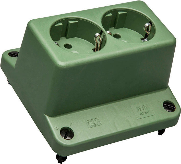 ABB 3640 Dual Schuko Socket Cover Green Recycled - 1SPA007130F9250